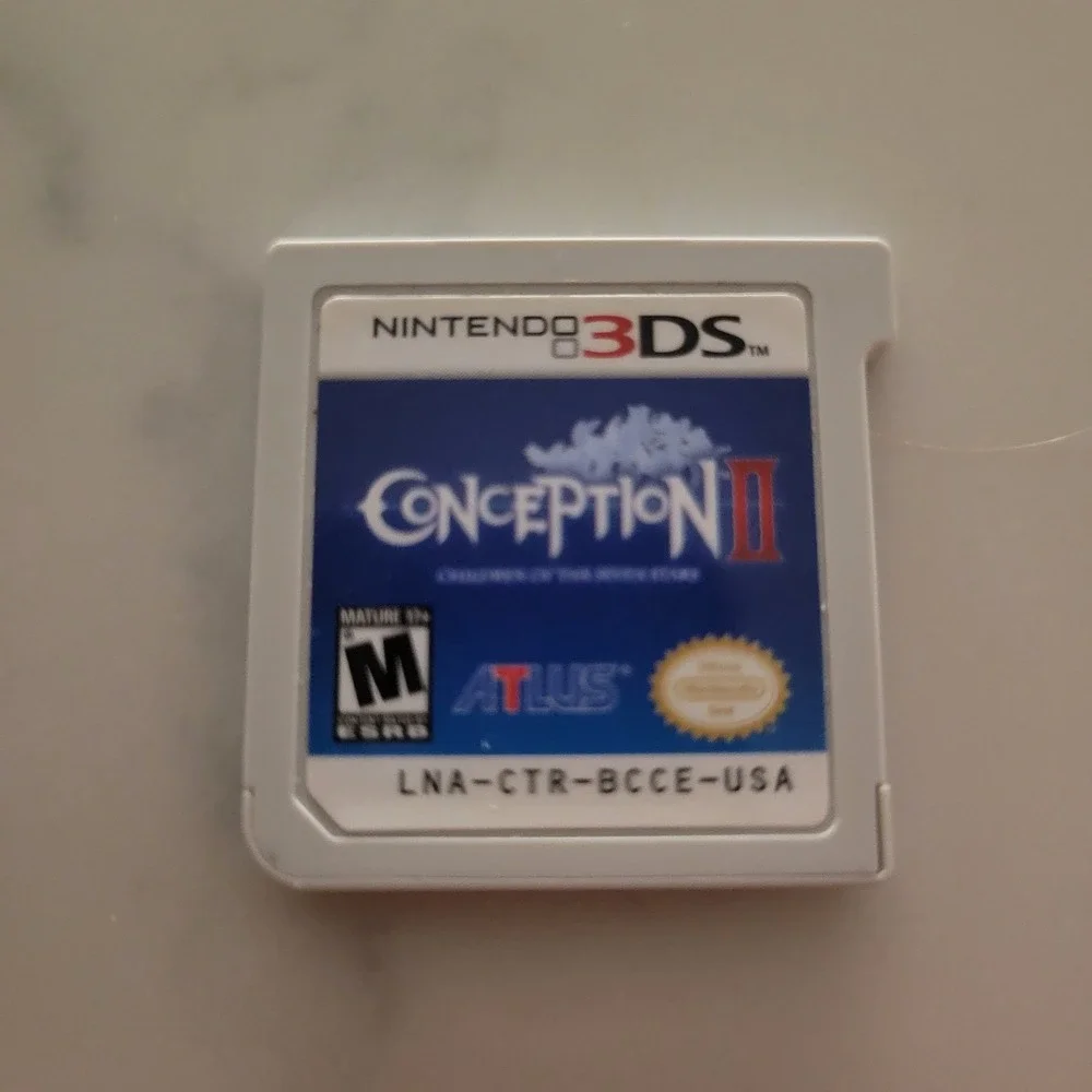 Conception II: Children of the Seven Stars (Nintendo 3DS, 2014) Cartridge Tested